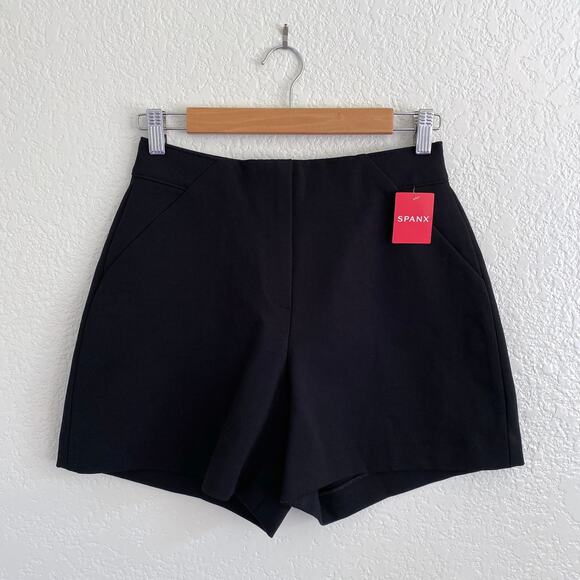 NWT Spanx The Perfect A-Line Short Black Pull-On Ponte Stretch Smoothing Small - Picture 5 of 16